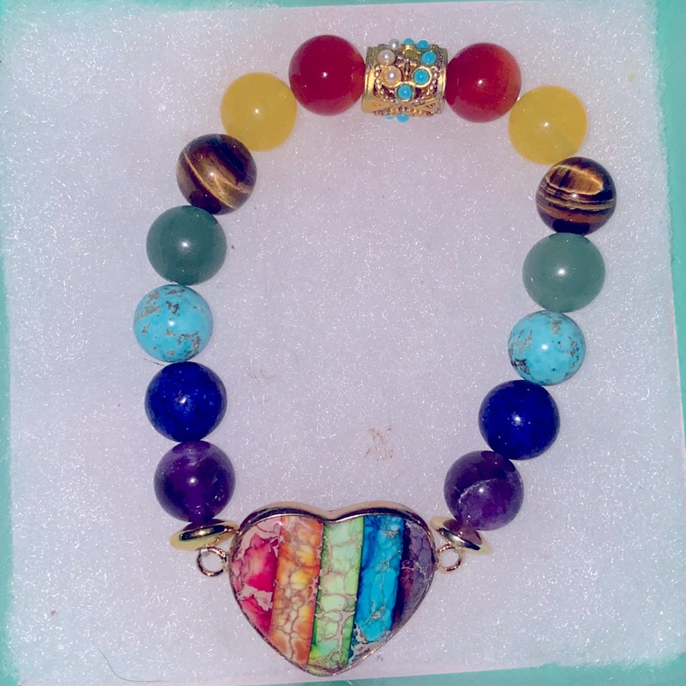 Boho Rainbow 🌈 Chakra Stretch bracelet